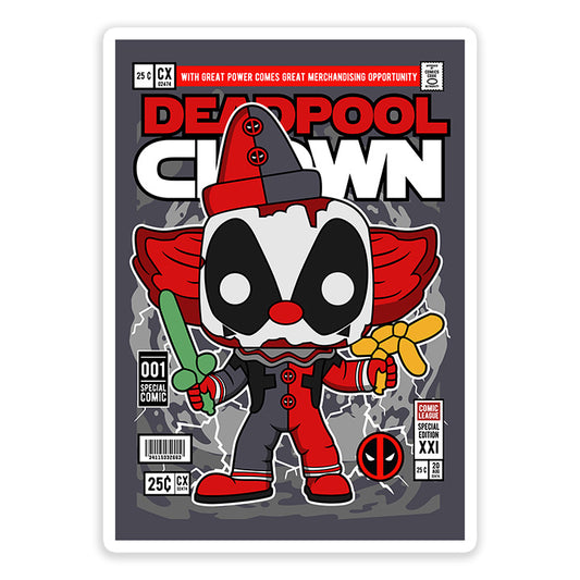 Deadpool Clown pop Art Sticker