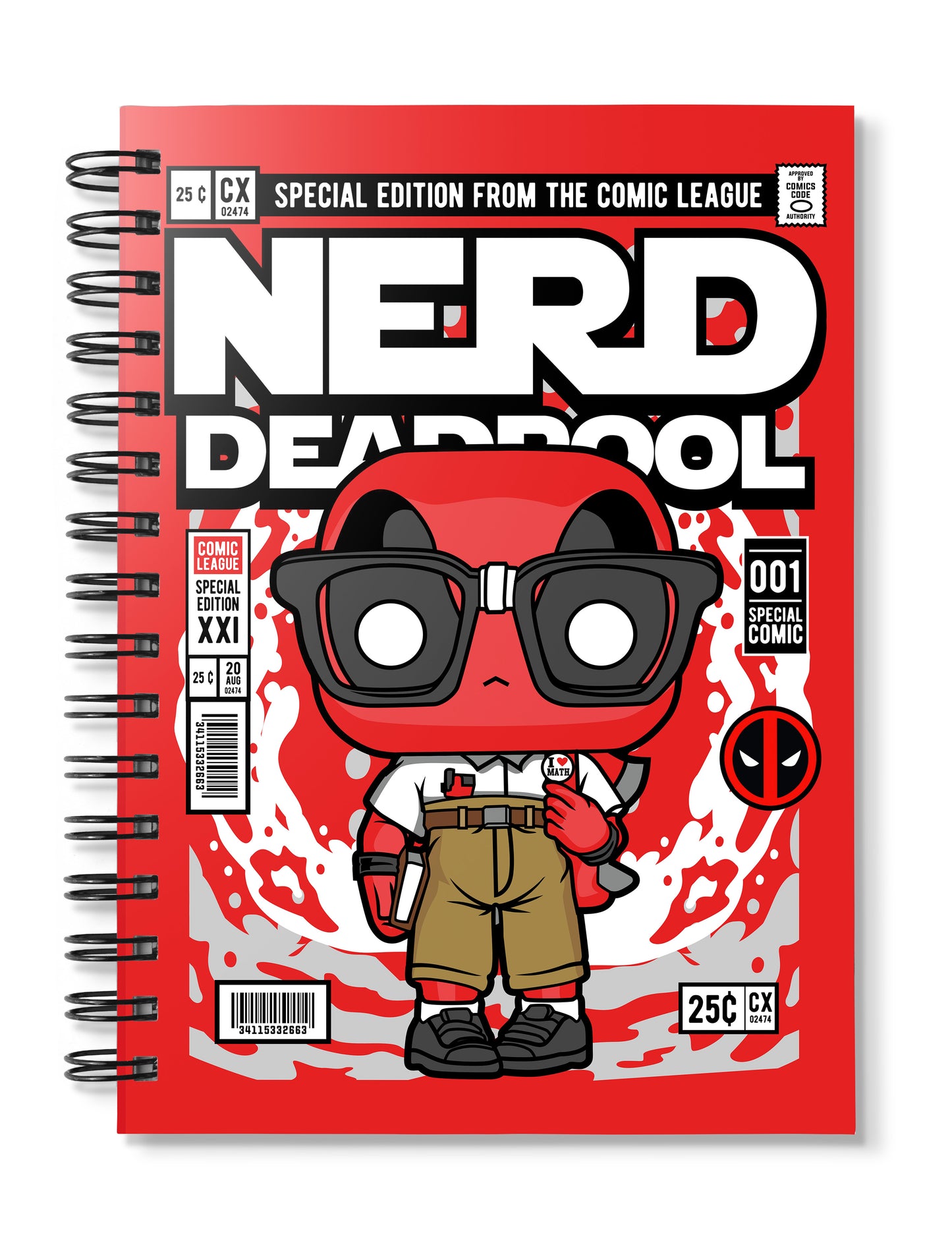 Deadpool Nerd pop Art Notebook