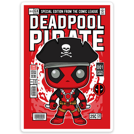 Deadpool Pirate pop Art Sticker