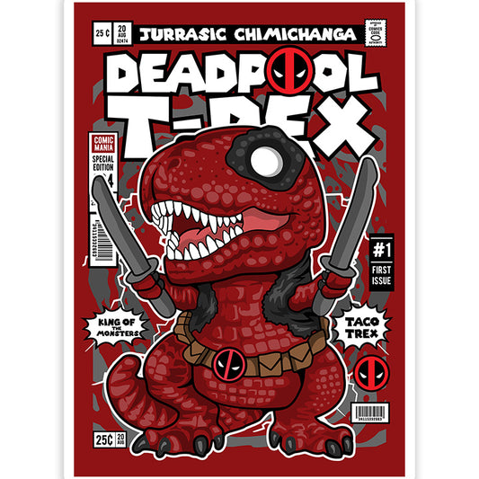 Deadpool Trex pop Art Sticker