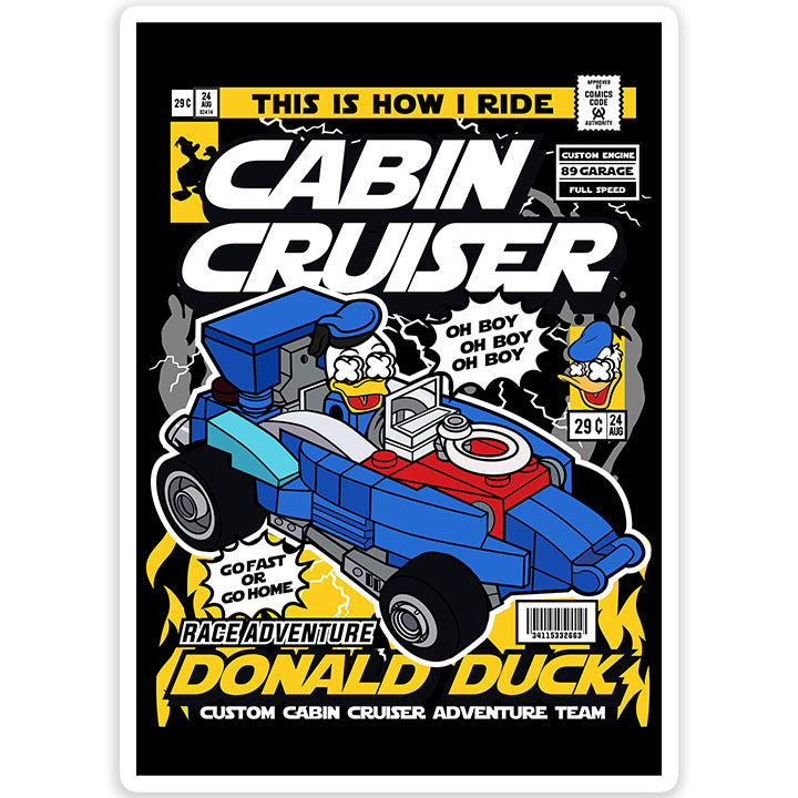 Donald Cabin Cruiser pop Art Sticker