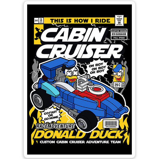 Donald Cabin Cruiser pop Art Sticker