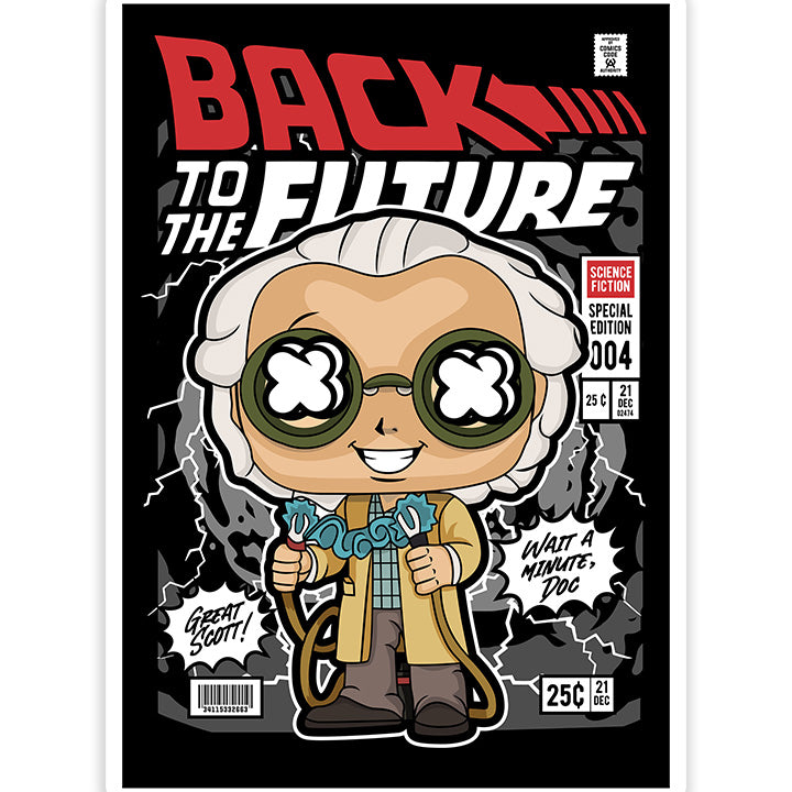 Dr Emmett Brown pop Art Sticker