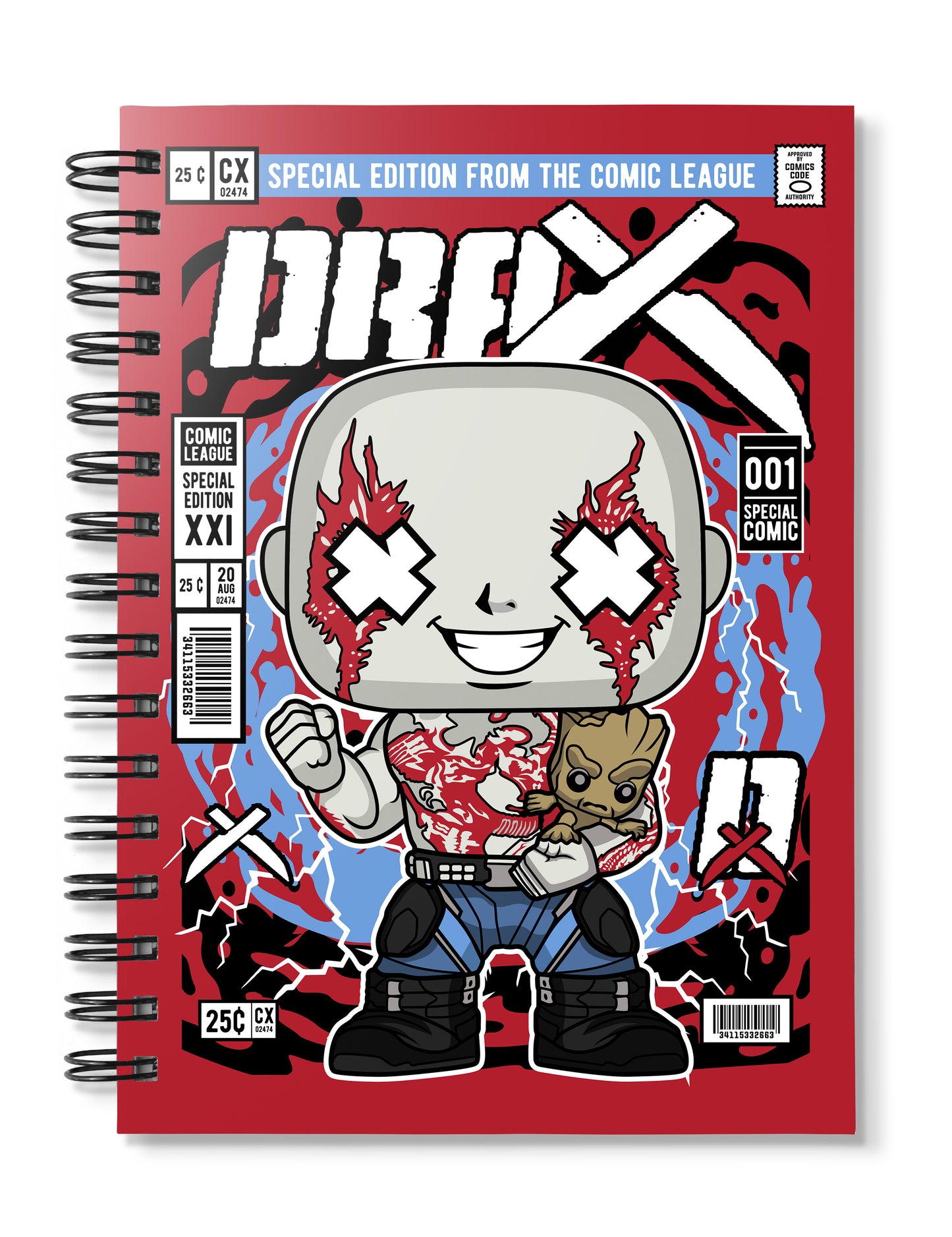 Drax With Groot Guardians of The Galaxy pop Art Notebook