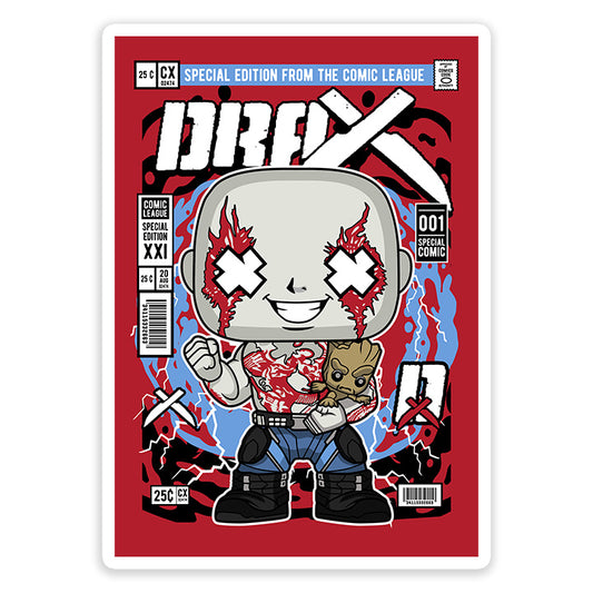 Drax With Groot Gurdian of the galaxy pop Art Sticker