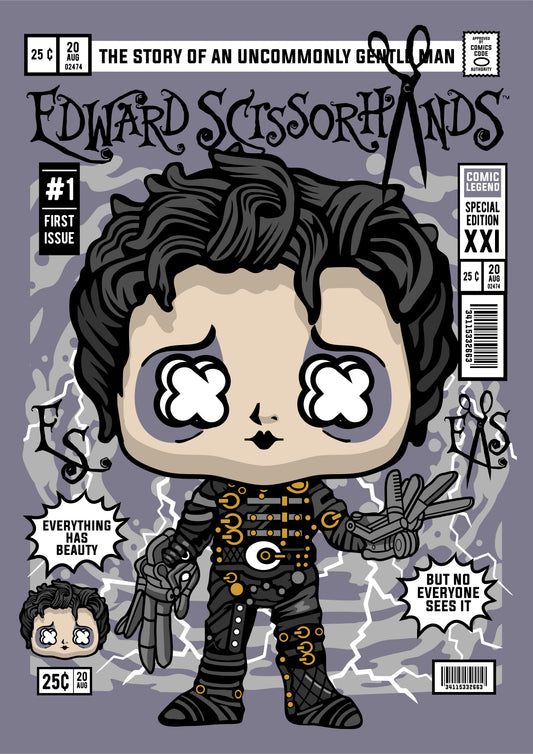 Edward Scissorhands pop Art Sticker