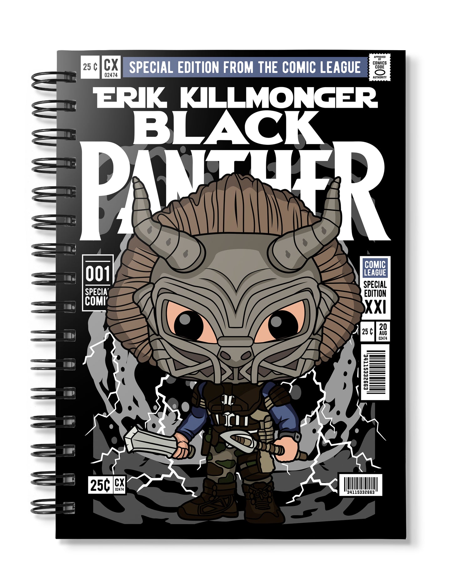 Erik Killmonger Black Panther pop Art Notebook
