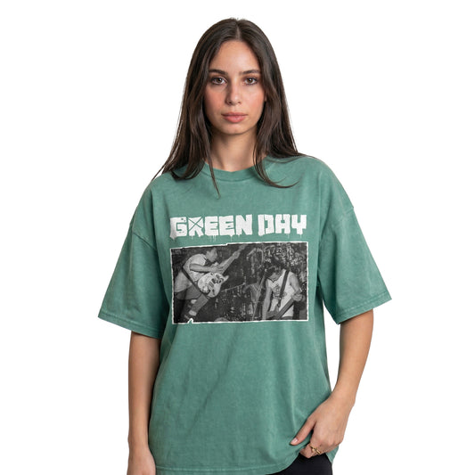 Green day Washed Green Oversized Tee's