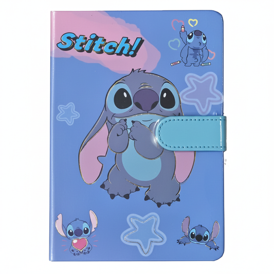 Big Happy Stitch Magnetic Lock Notebook