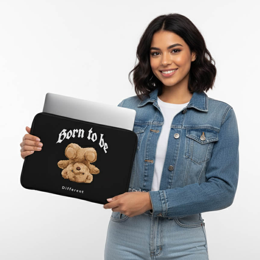 Born To Be Different Bear Laptop Sleeve
