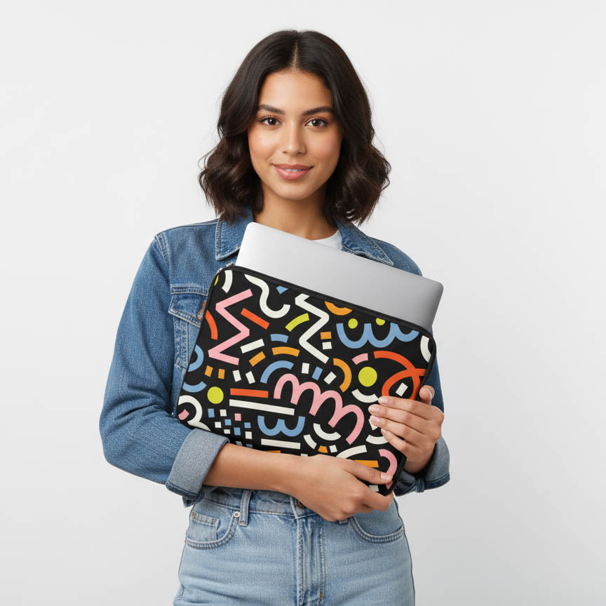 90’s Memphis Black Laptop Sleeve