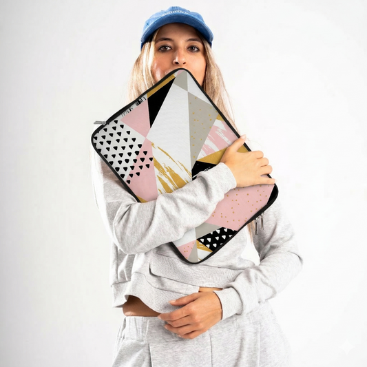 Geometric Glitter Laptop Sleeve