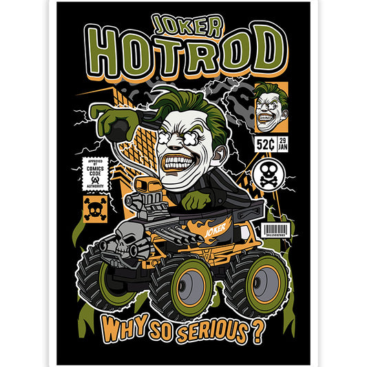 Joker Hotrod pop Art Sticker