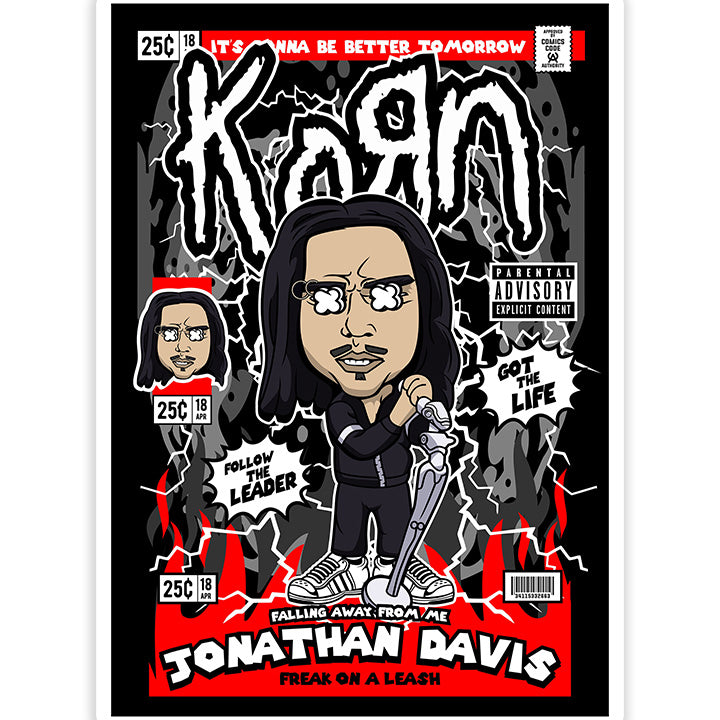 Jonathan Davis Korn pop Art Sticker