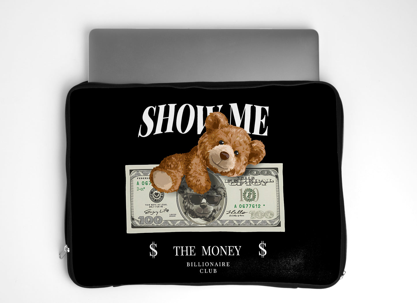 dank n drip money bear laptop sleeve 