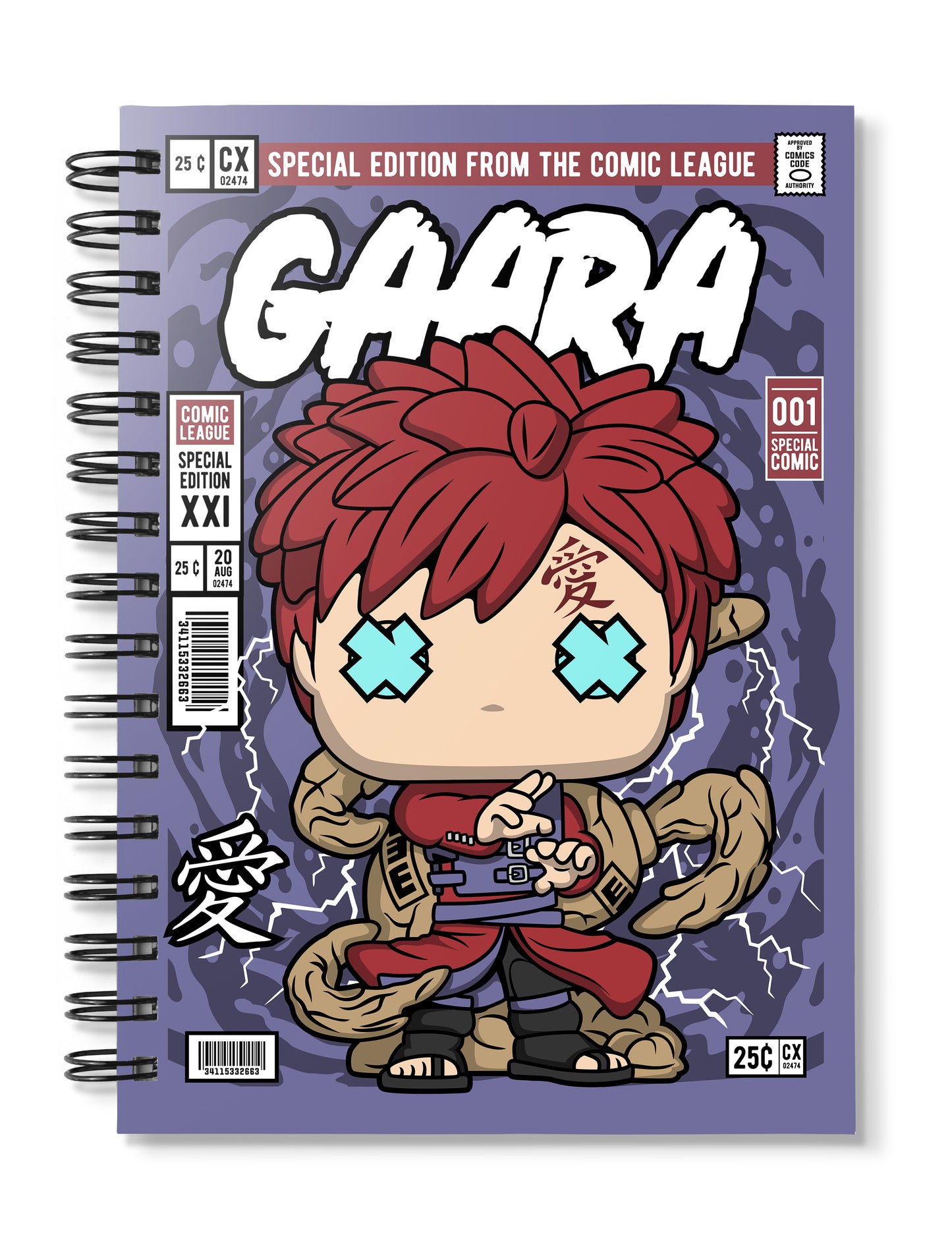 Gaara Naruto pop Art Notebook