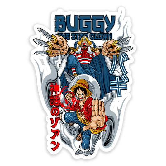 Buggy Vs Luffy one piece Sticker