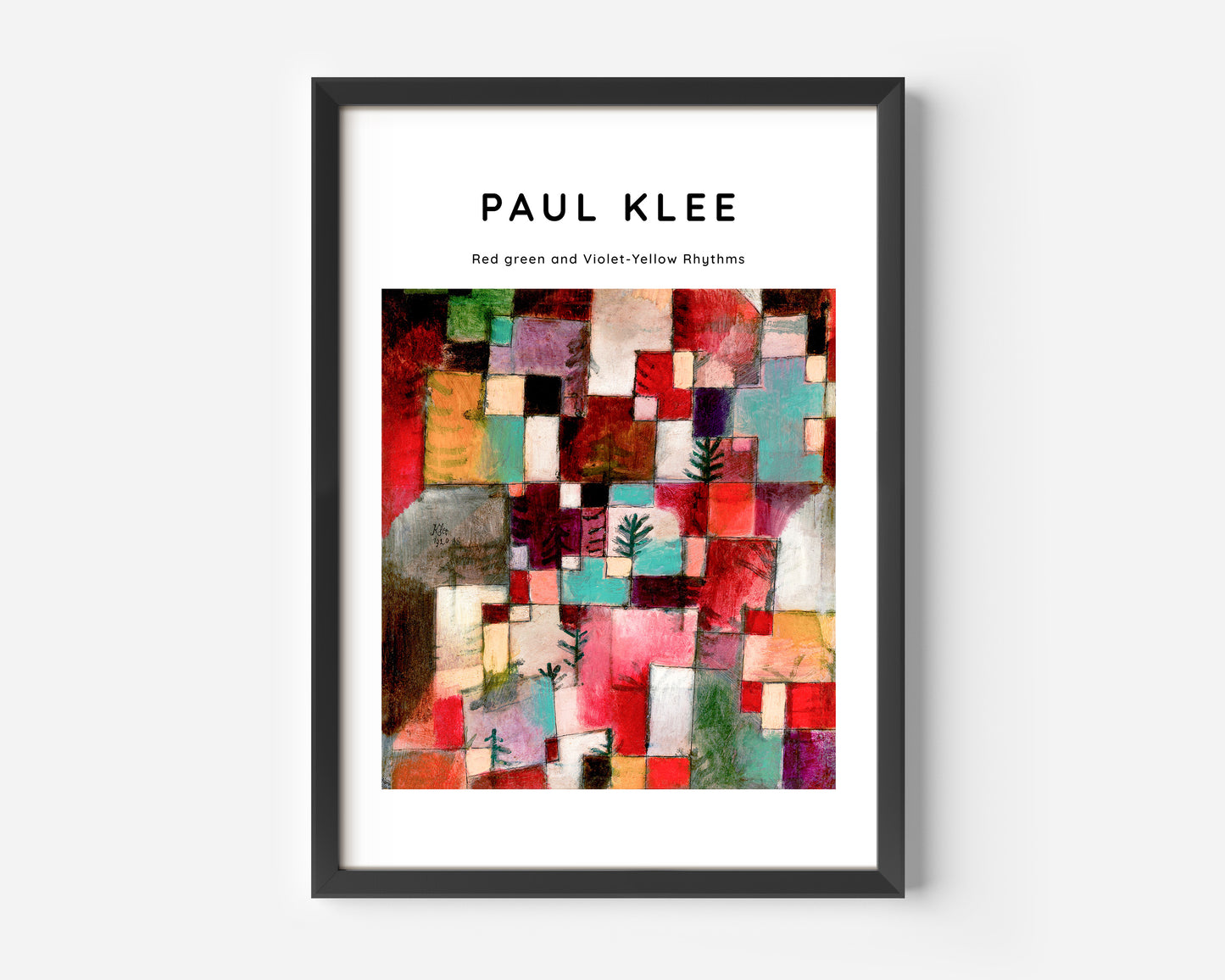 Paul Klee Red green and Violet–Yellow Rhythms (1920) Poster