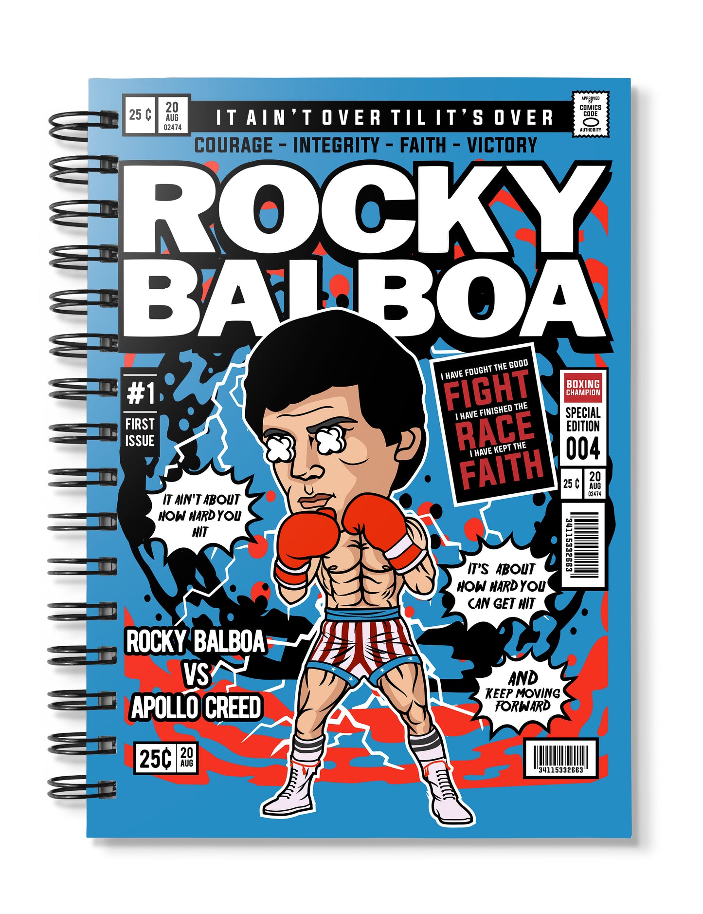 rocky balboa pop art notebook 