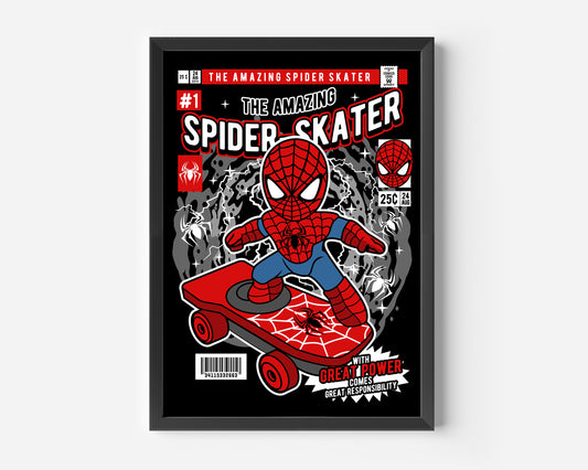 Spiderman Skateboard Pop Poster