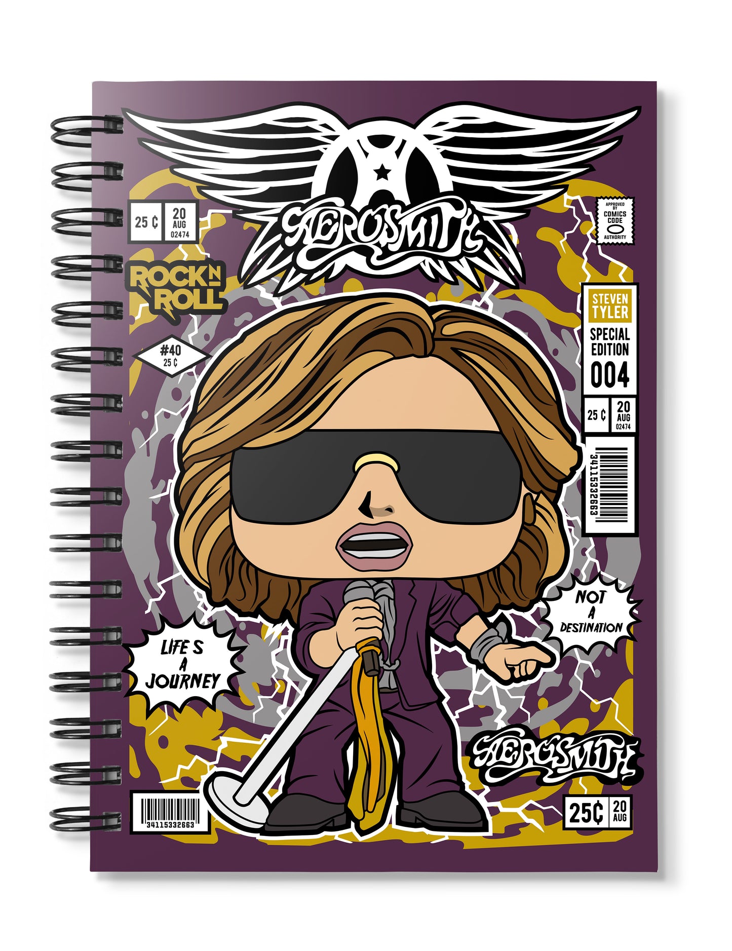 Steven Tyler Aerosmith Pop Art Notebook