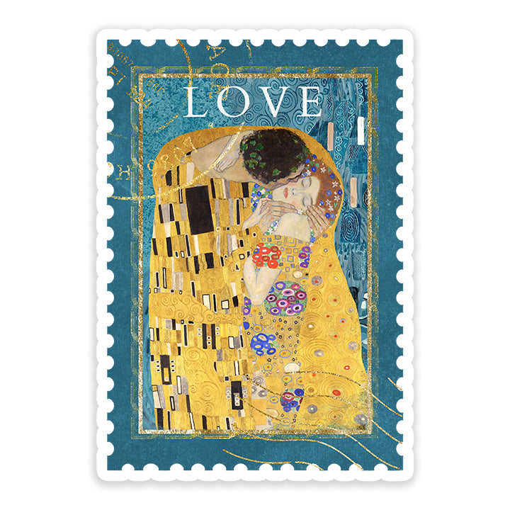The Kiss postage stamp Gustav Klimt's Sticker