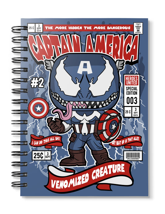 Venom Captain America Pop Art Notebook