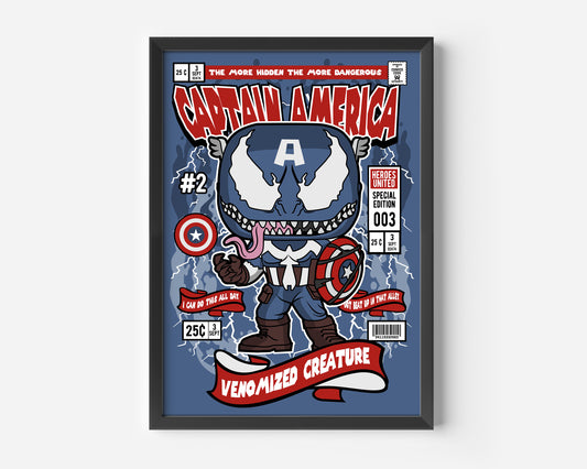 Venom Captain America Pop Poster