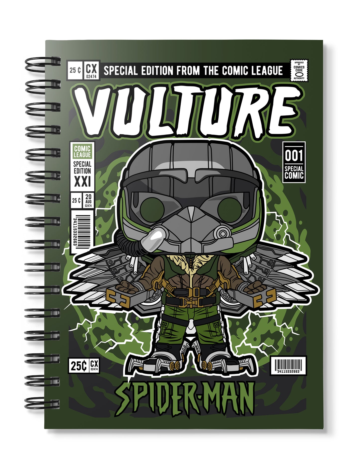 Vulture Spiderman pop Art Notebook
