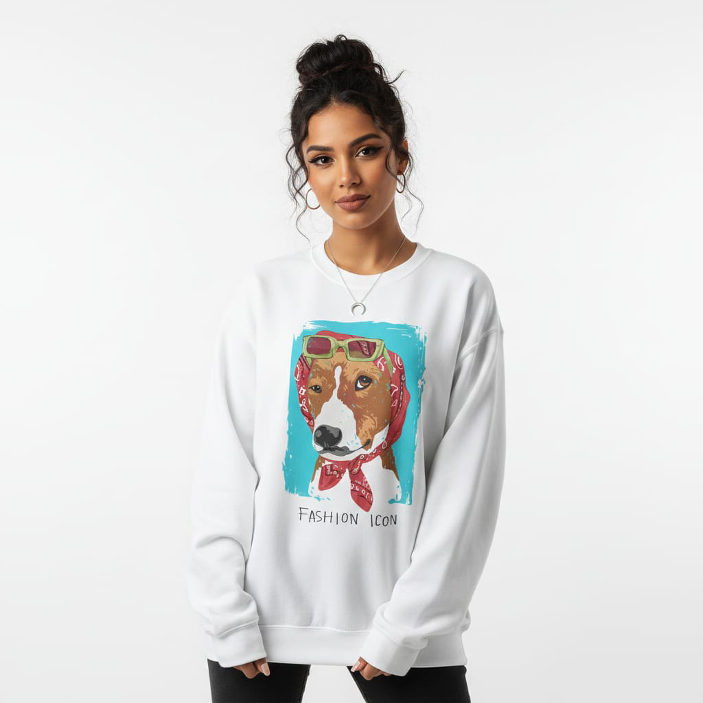 Fashion Icon dog Oversized Sweatshirt