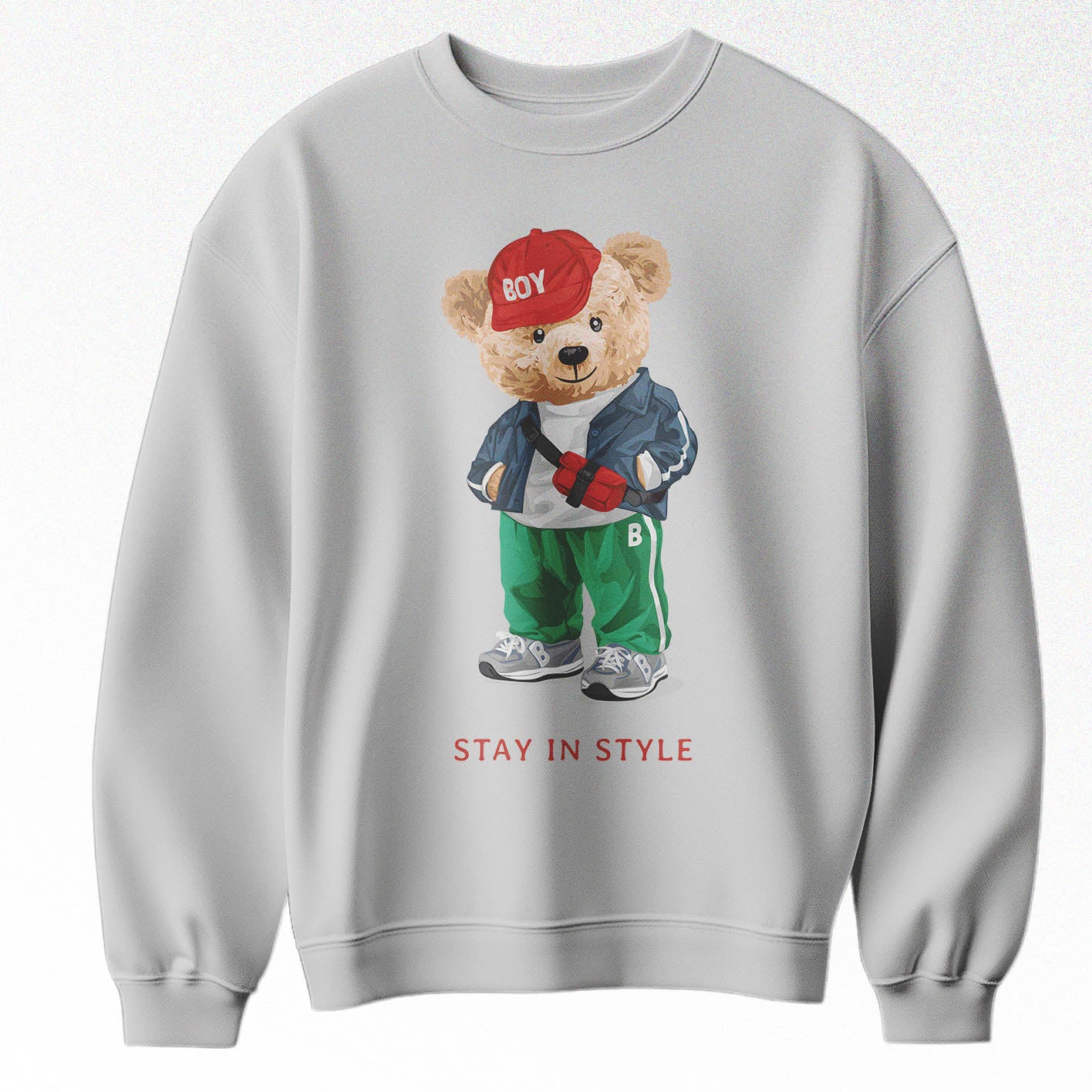 stay in style Bear Oversized Sweatshirt