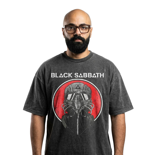 Black sabbath Washed Oversized Tee's
