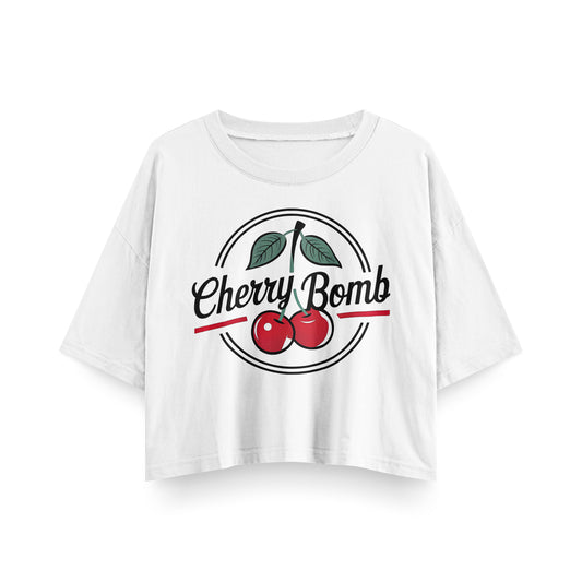 Cherry Bomb Cropped Oversized Tee's
