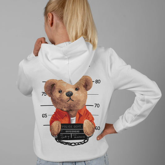 Cute Criminal Bear relaxed fit Hoodie