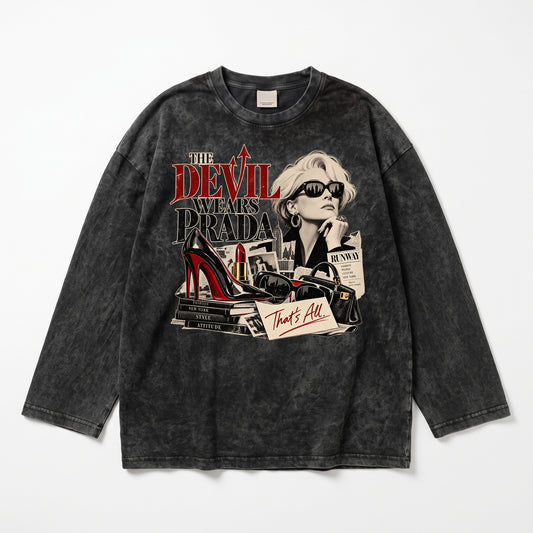 Devil Wears Prada Washed Oversized Long Sleeves