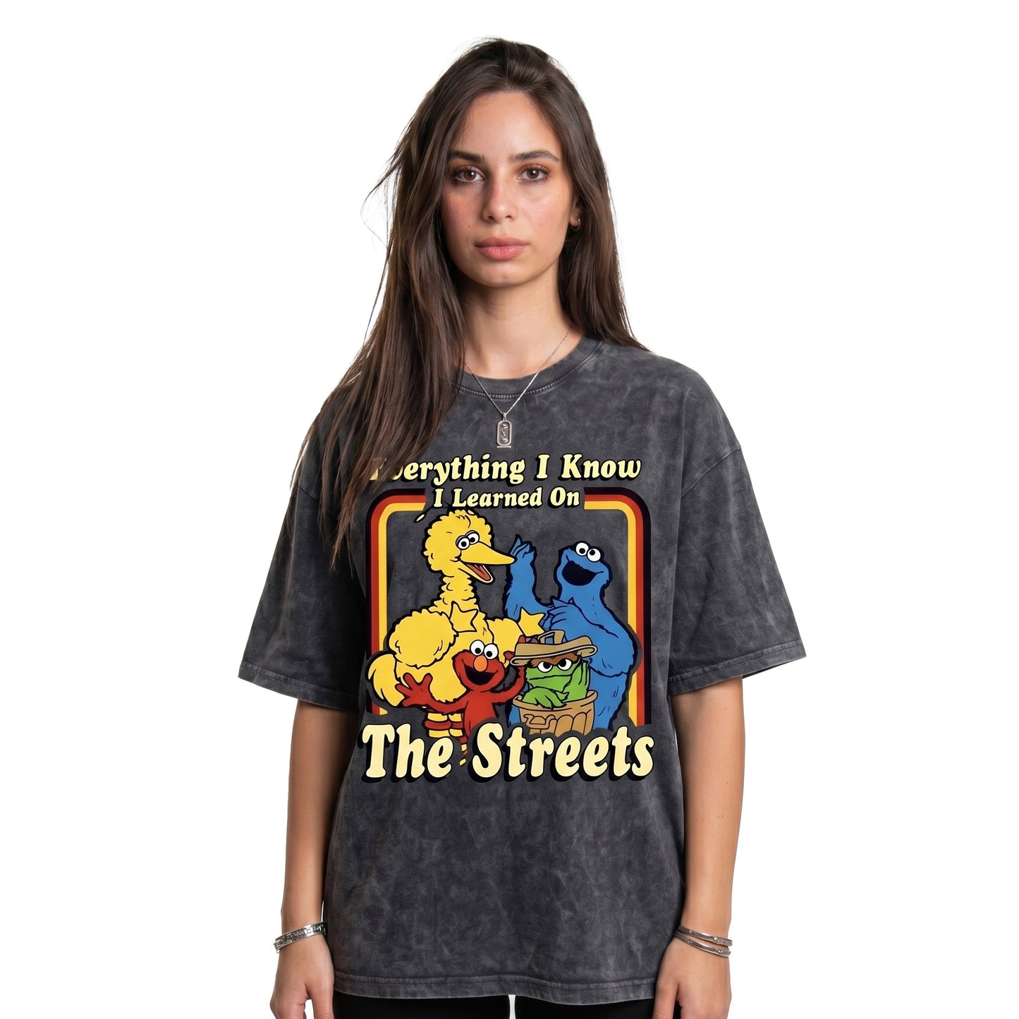Sesame Street Washed Oversized Tee's