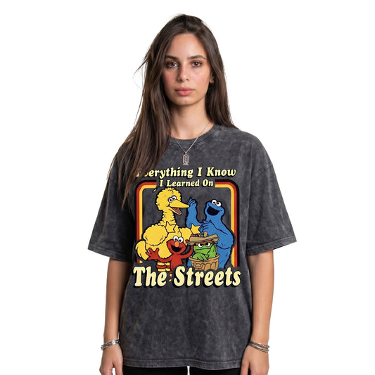 Sesame Street Washed Oversized Tee's