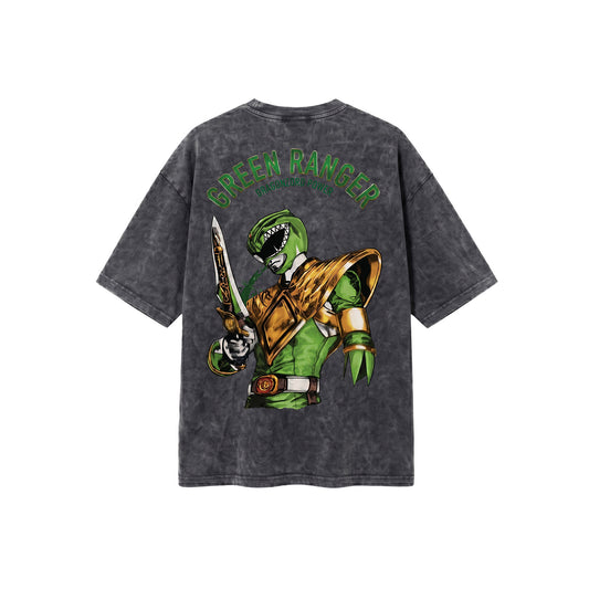 Power Ranger Green Washed Oversized Tee's