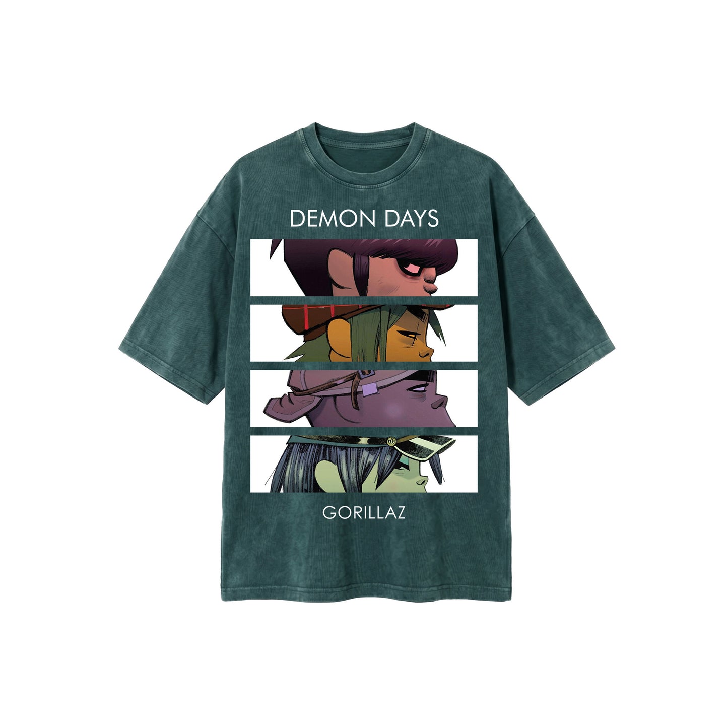 Gorillaz demon days Washed Oversized Tee's