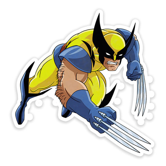 Wolverine in action portrait marvel Sticker