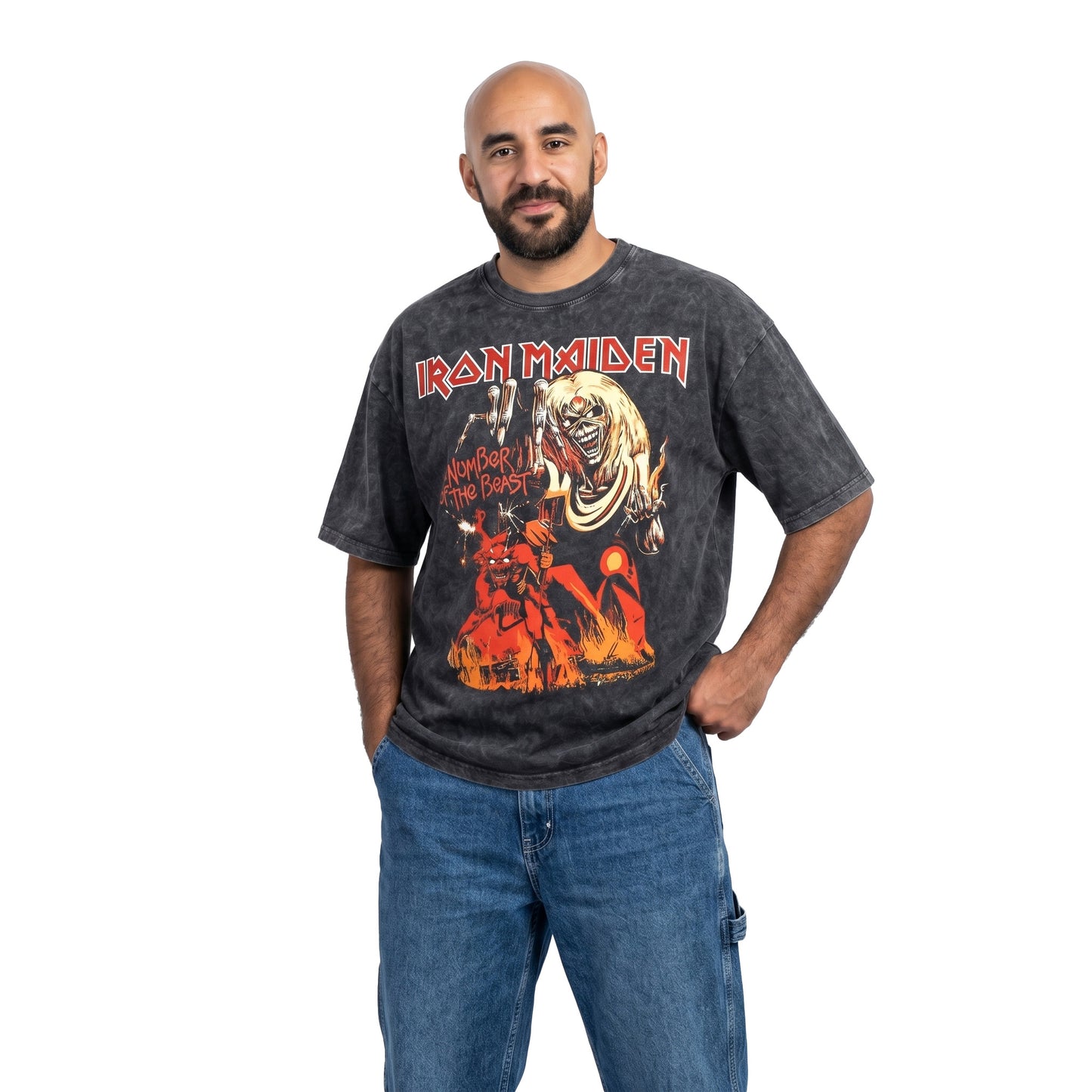 Iron Median Number of the beast Oversized Tee's