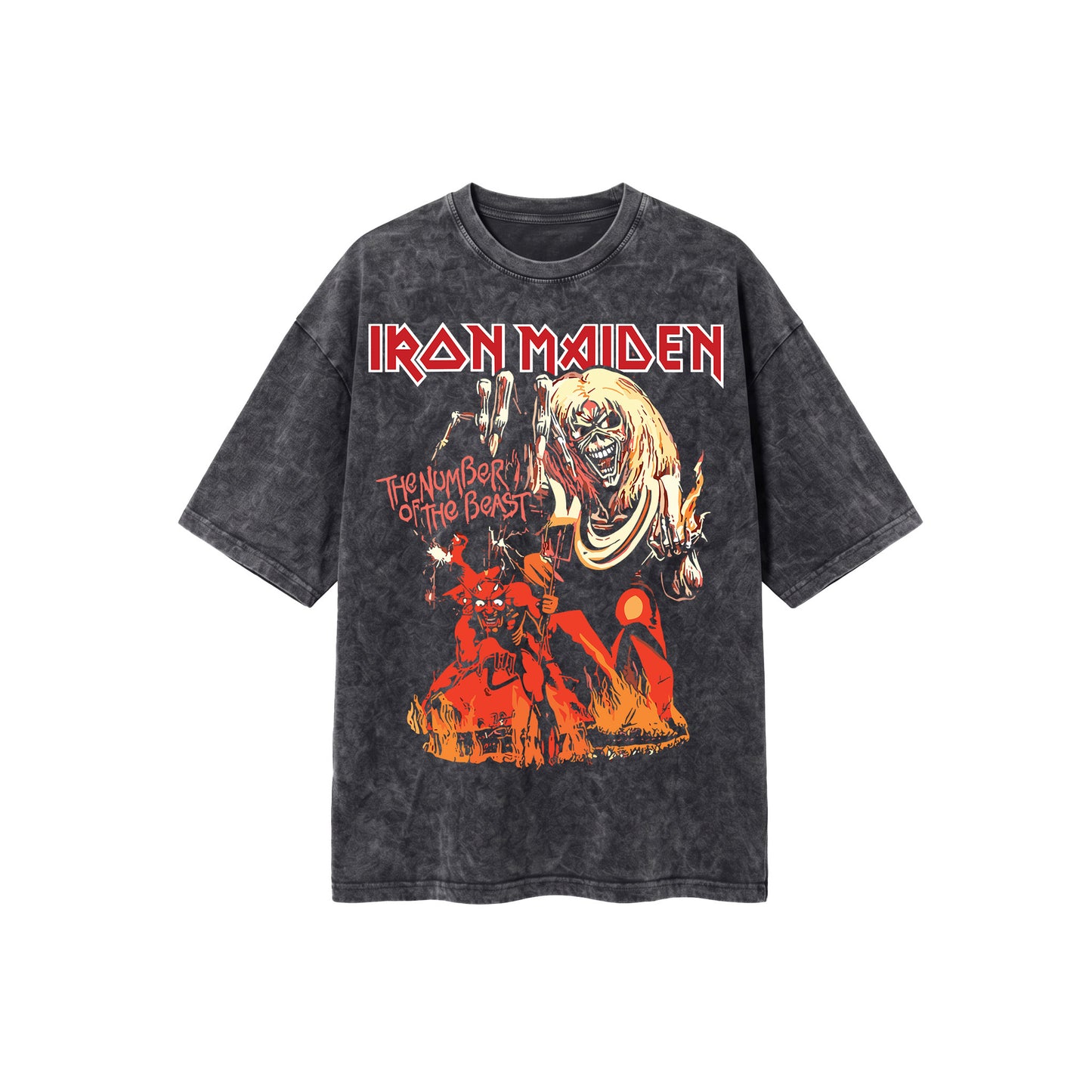 Iron Median Number of the beast Oversized Tee's