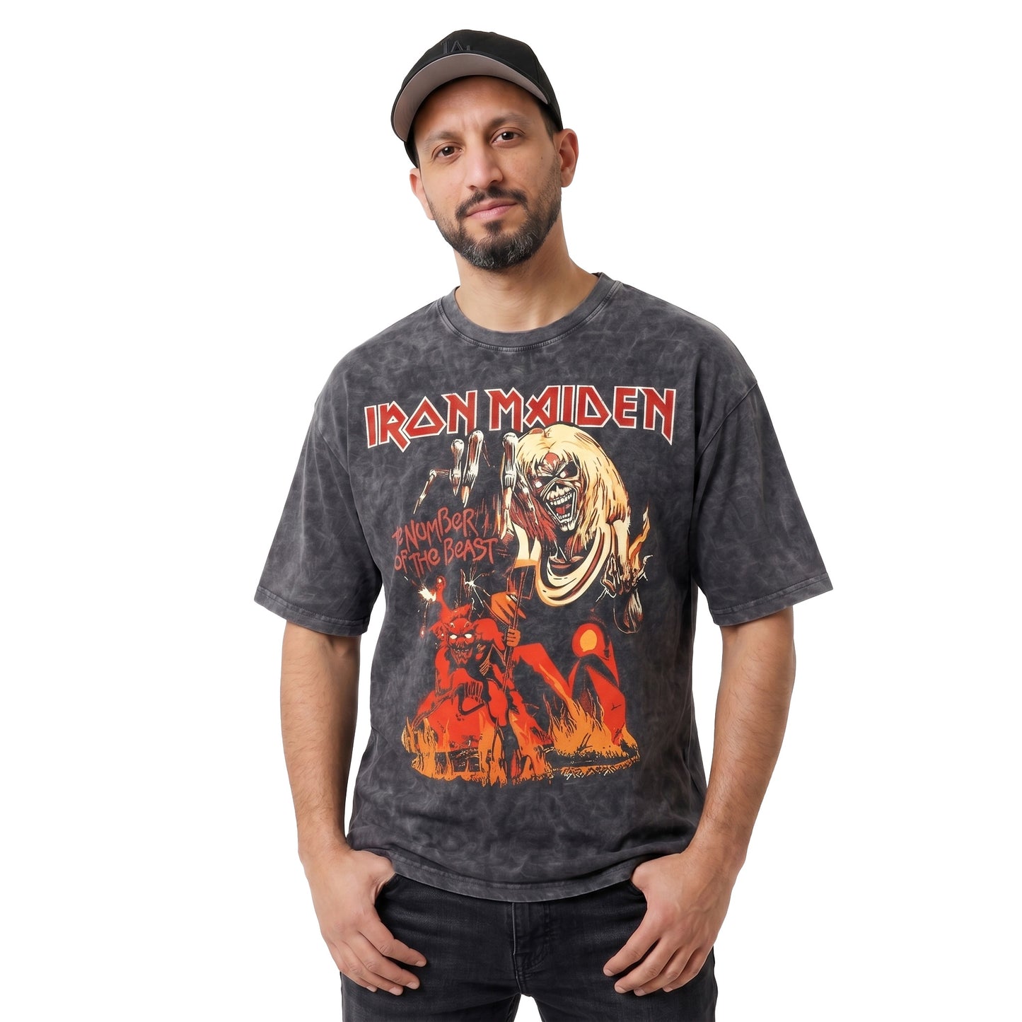 Iron Median Number of the beast Oversized Tee's
