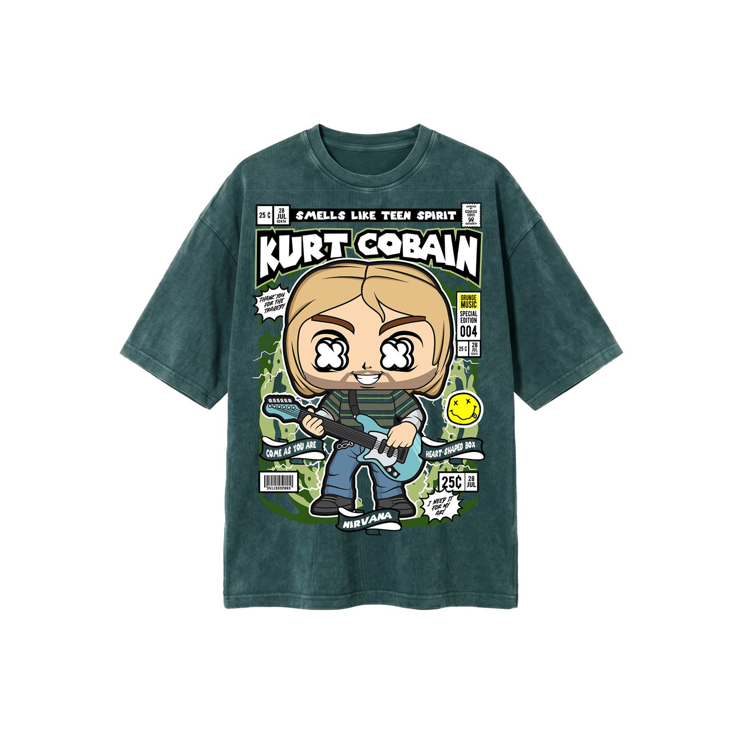 Kurt Cobain Nirvana Washed Oversized Tee's