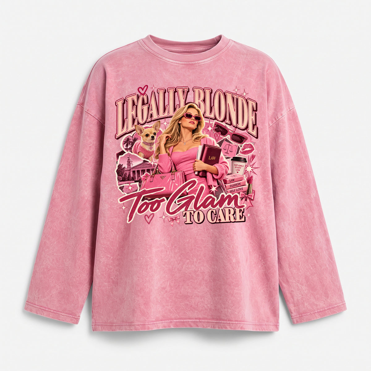 Legally Blondes Washed Oversized Long Sleeves