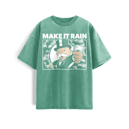 Make it Rain Monopoly Green Oversized Tee's