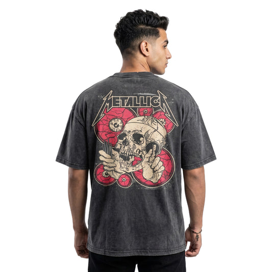 Metallica Washed Oversized Tee's