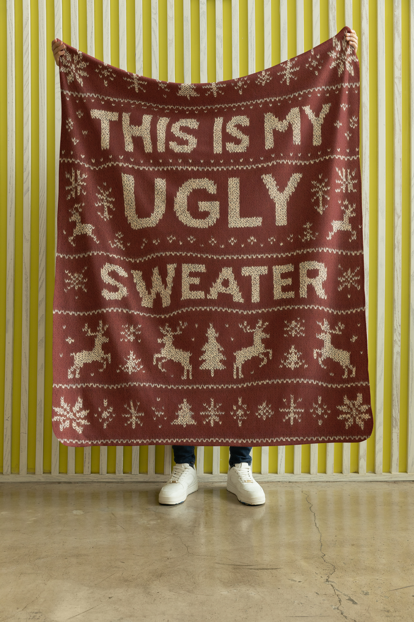 this is my ugly sweater Green Christmas Blanket