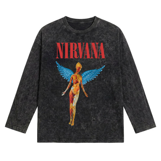Nirvana Washed Oversized Long Sleeves