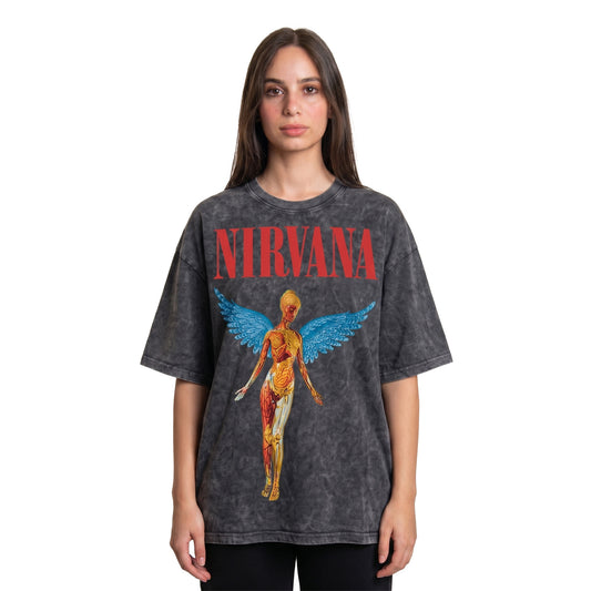 Nirvana Angel Washed Oversized Tee's